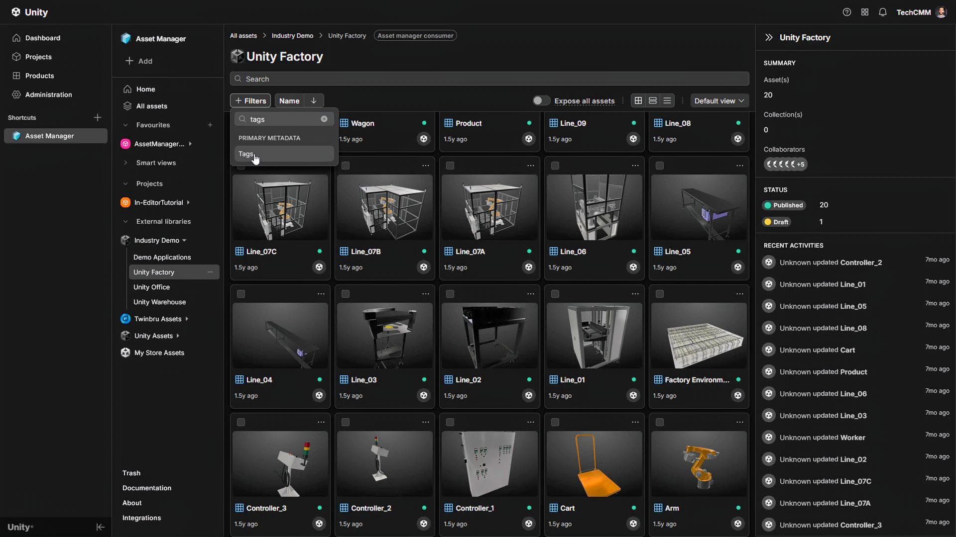 Assets in Unity Asset Manager