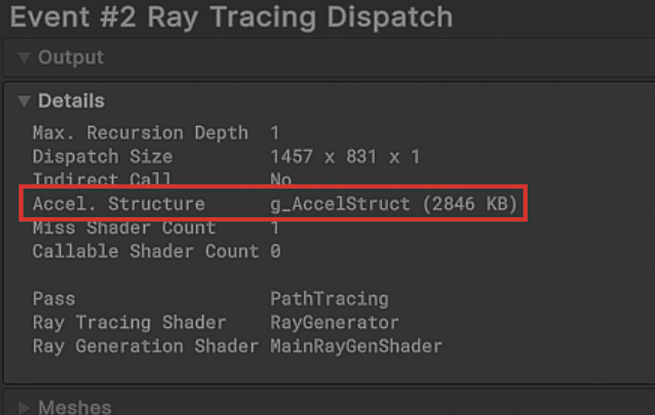 RTAS Memory Usage in Frame Debugger image
