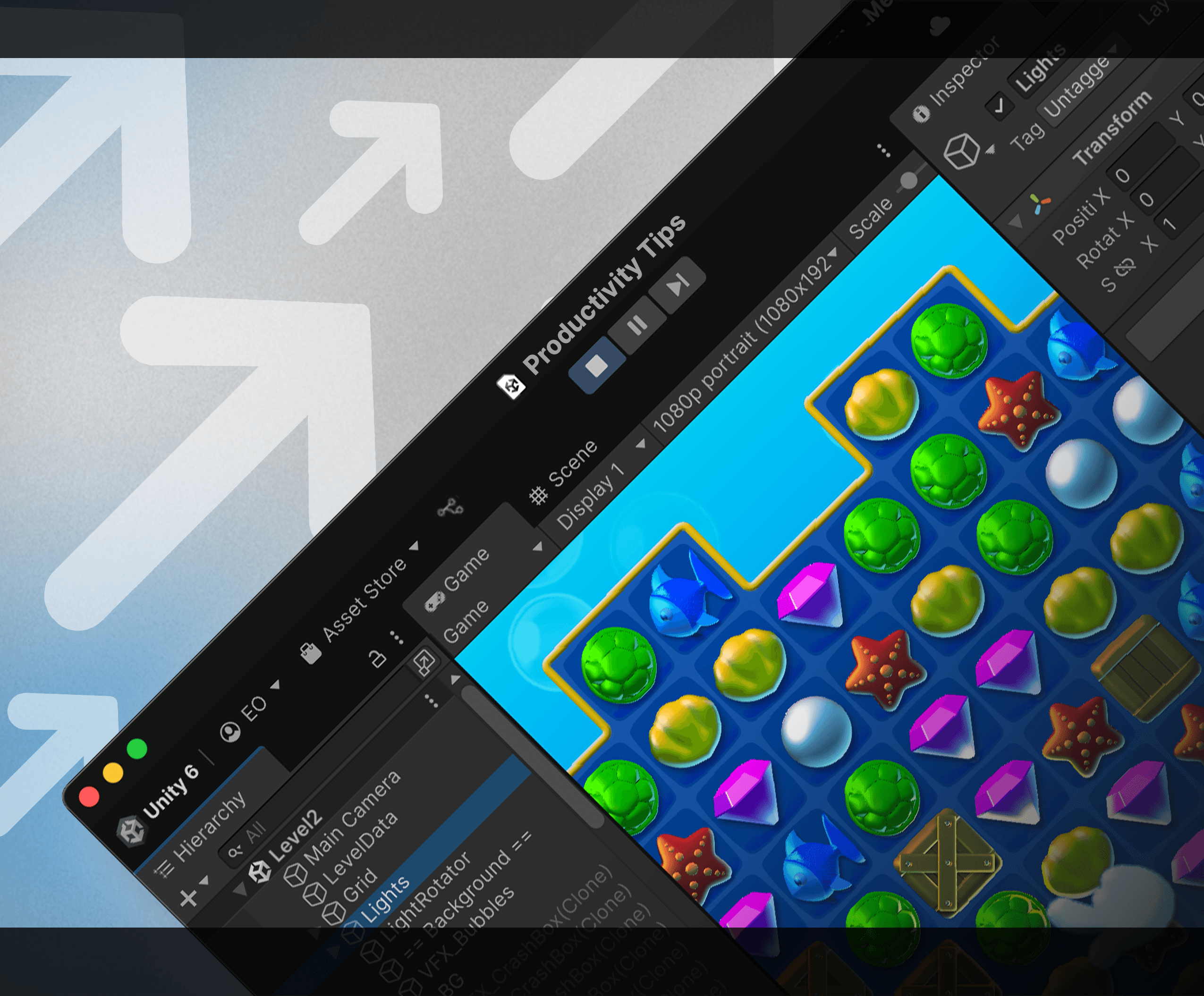 Conseils pour augmenter la productivité avec la couverture de l'e-book Unity 6