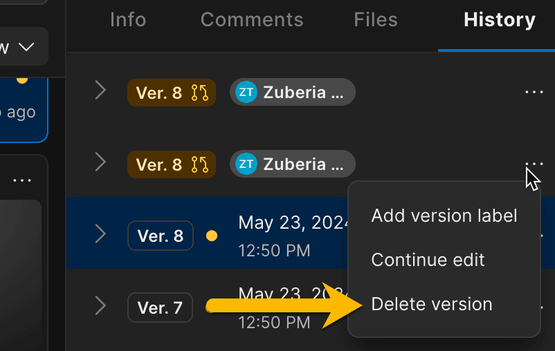 Clean unfrozen versions image