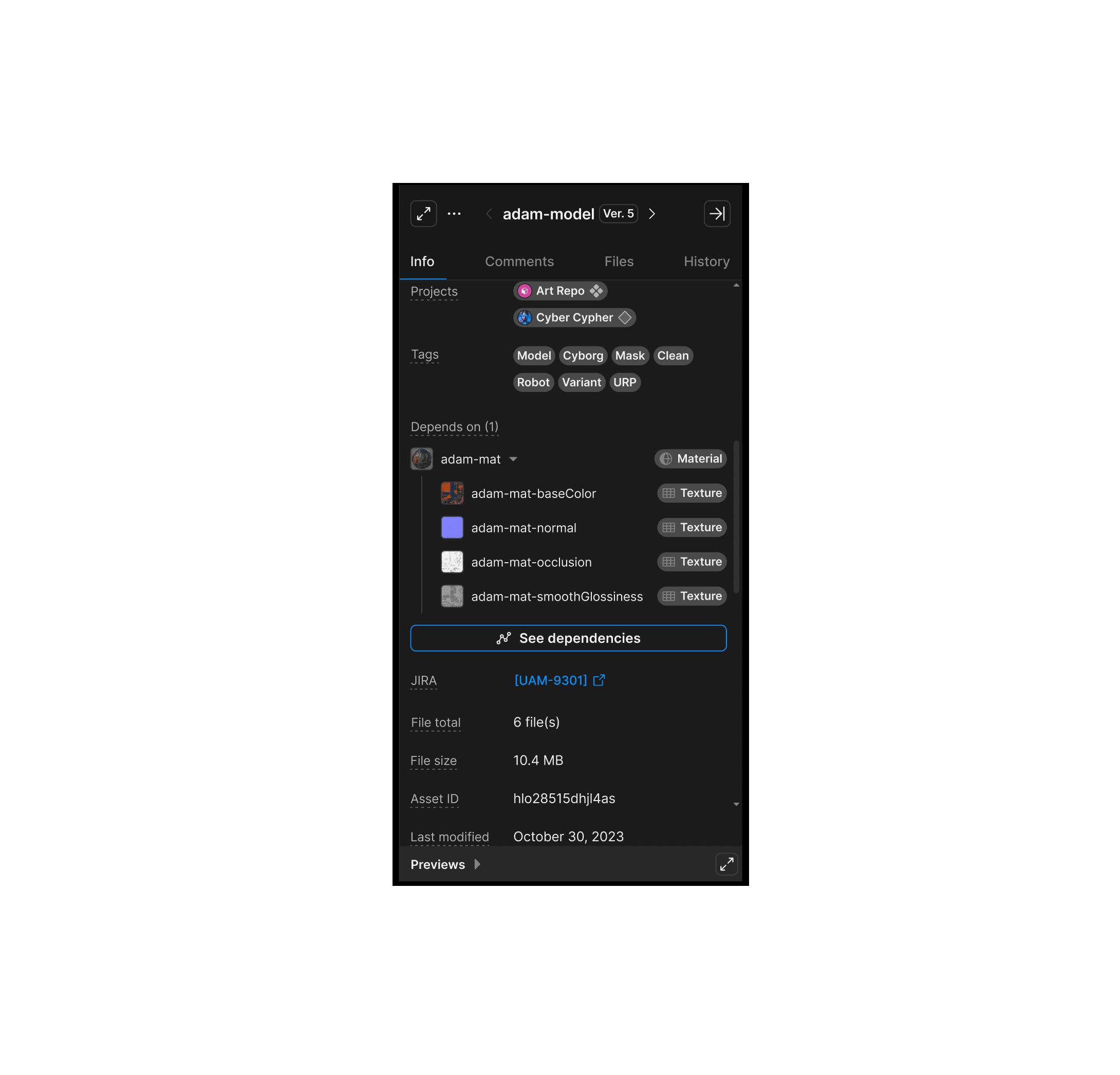 Asset dependencies on Asset Manager image