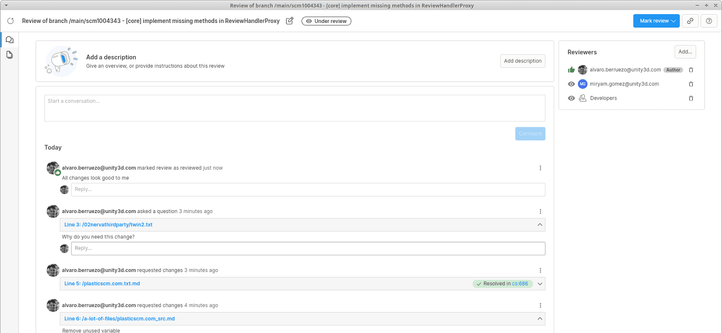 Code Review improvements in Desktop app (GUI) image