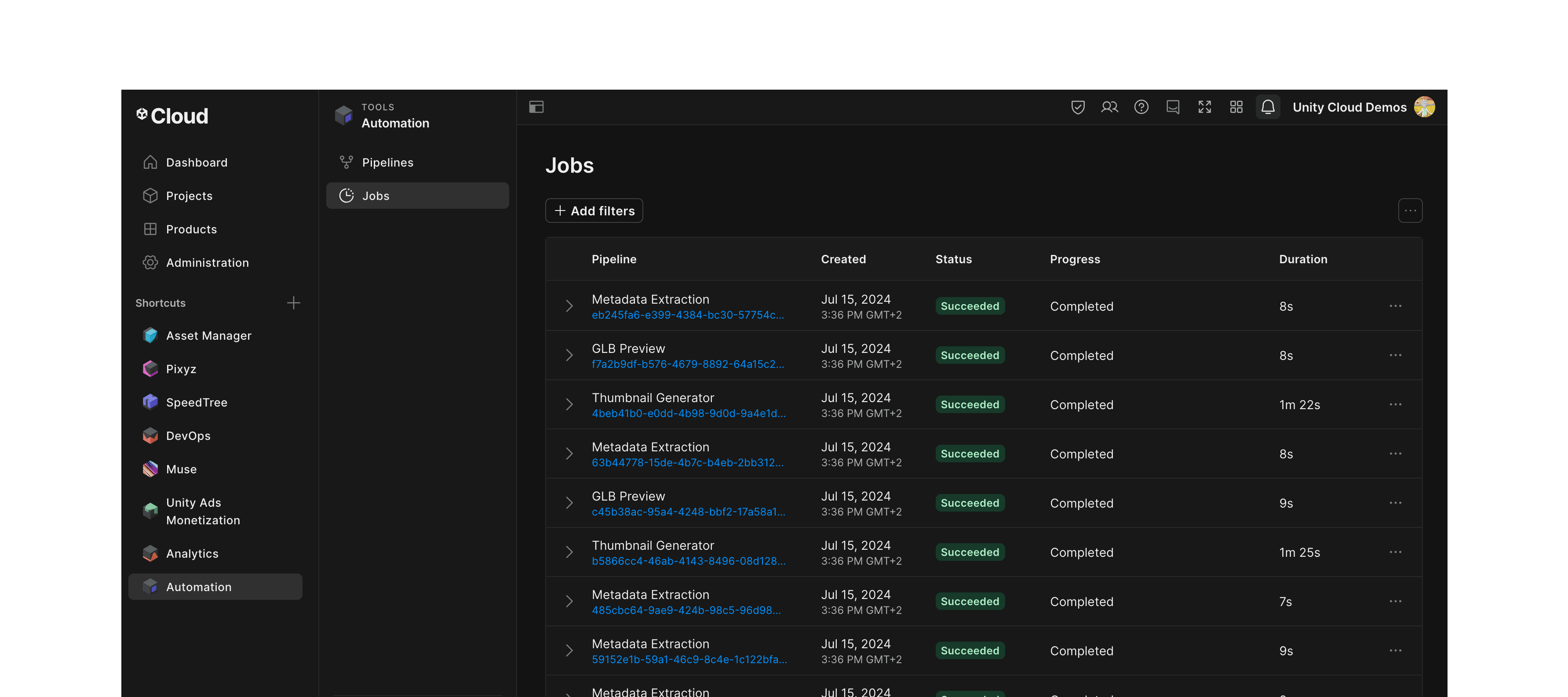 Dashboard for pipelines monitoring image