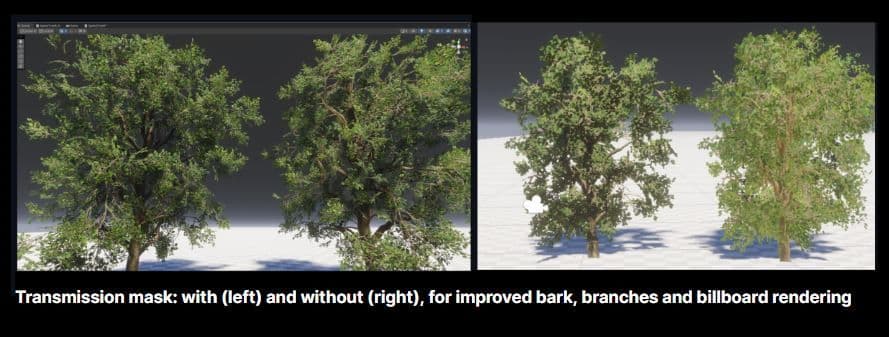 Transmission Mask for SpeedTree trees image
