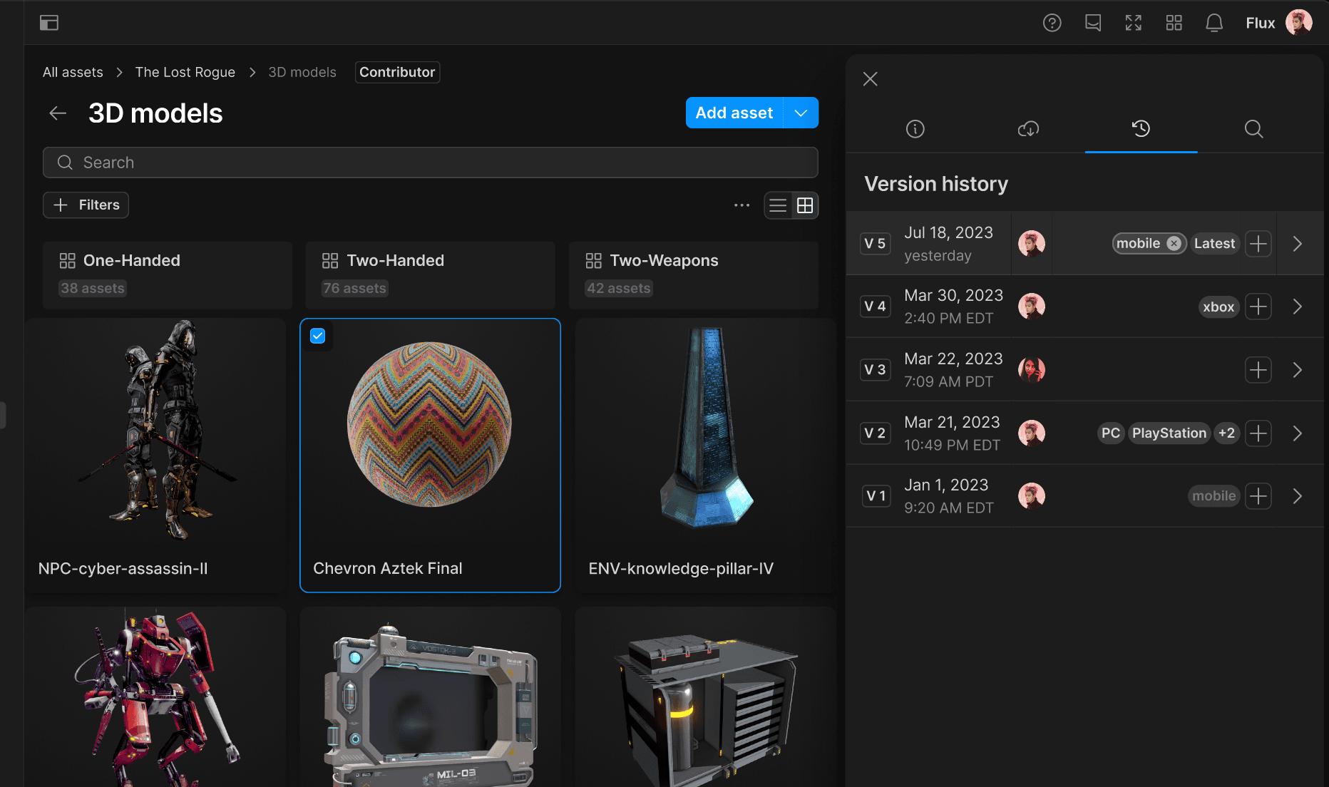 Asset versioning image