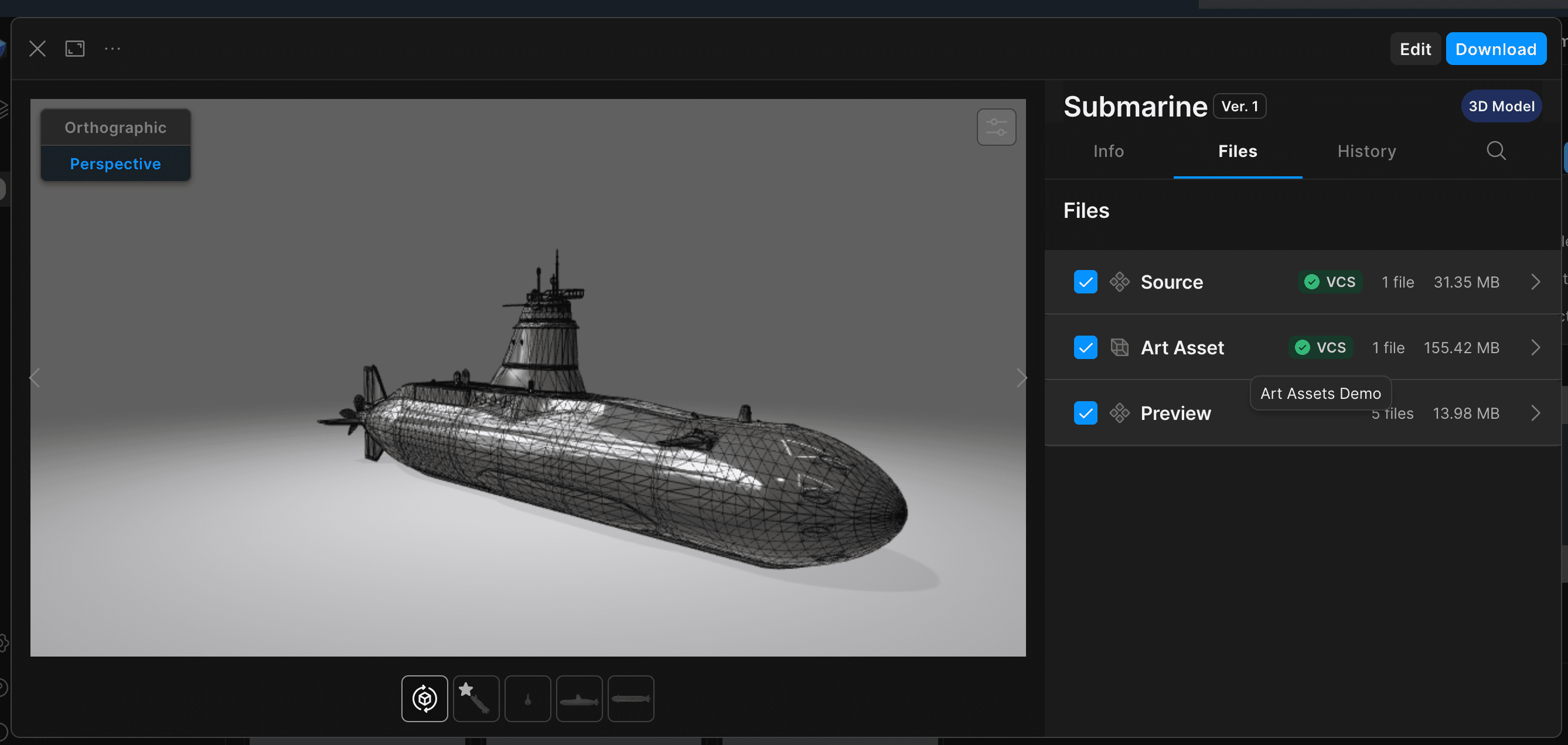 Enable multiple UVCS datasets in a same asset image