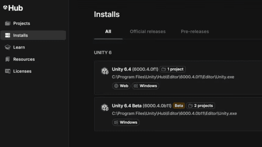 安装 Unity 6