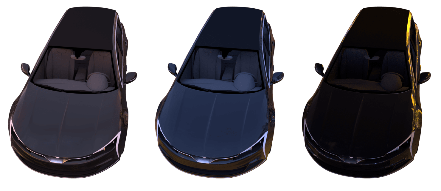 Independent lighting for separate viewports on the same display. image