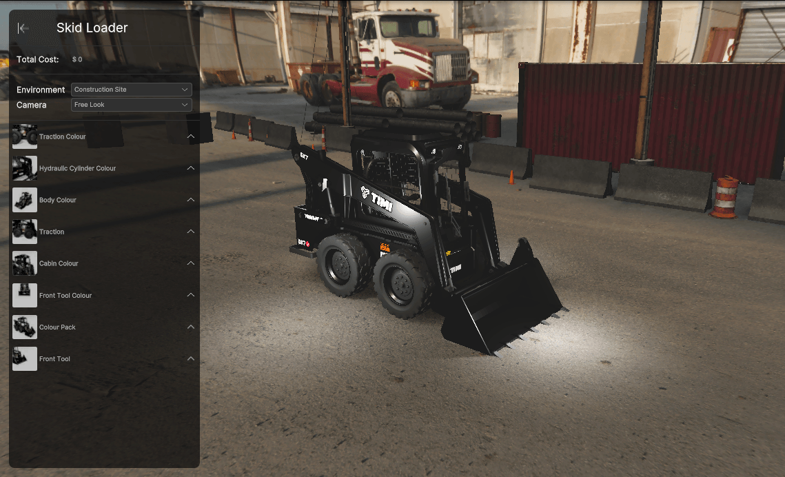 Шаблон конфигуратора продукта - погрузчик с бортовым поворотом