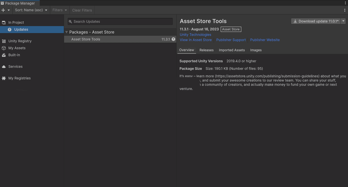 New Package Manager Sidebar image